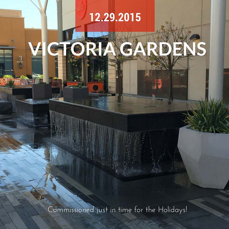 Victoria Gardens Water Feature Commissioned California Waters