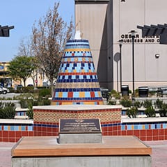 Santa Ana college quad fountain