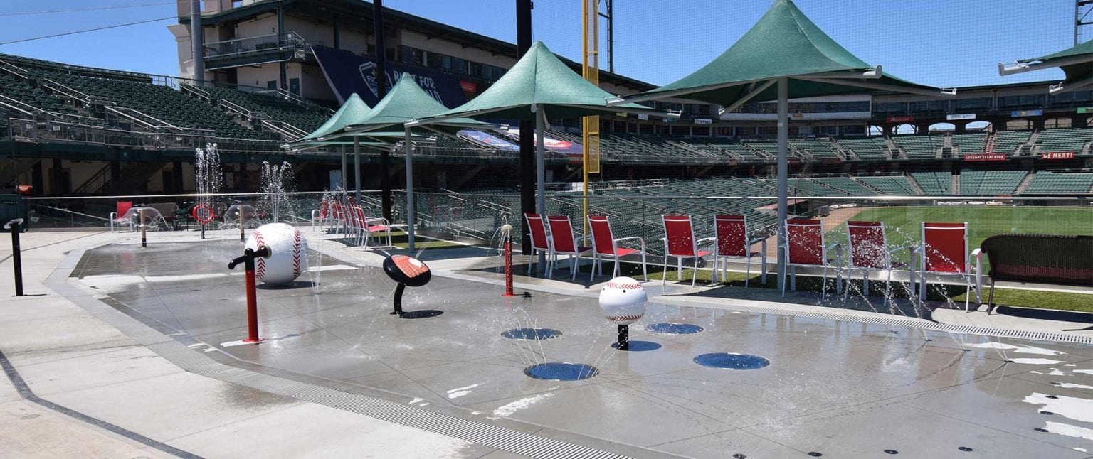 Fresno Grizzlies splash pad design/build project at Chukchansi Park